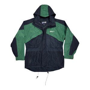 VINTAGE BOULDER GEAR Waterproof Vintage 90s Green Windbreaker Jacket Mens Small